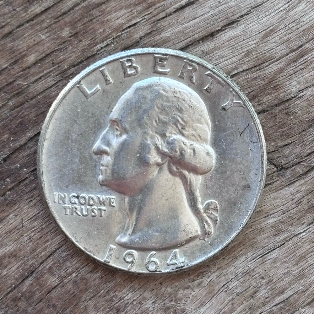 Vintage 1964 D Washington Quarter 90% SILVER